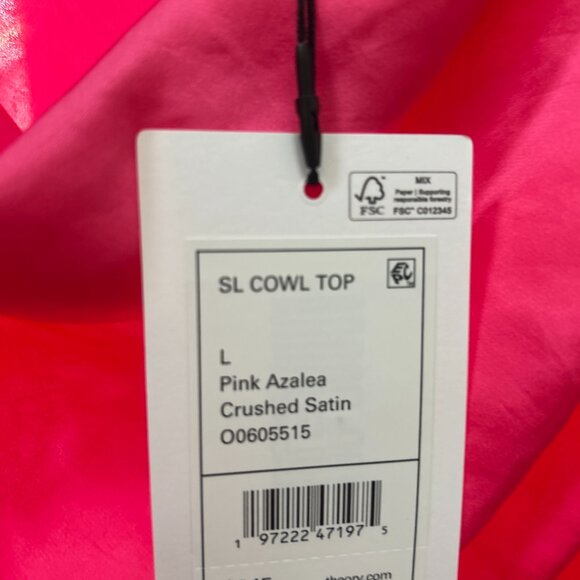Theory Women's Pink Sleeveless Cowl-Neck Blouse, Size L - Picture 7 of 7